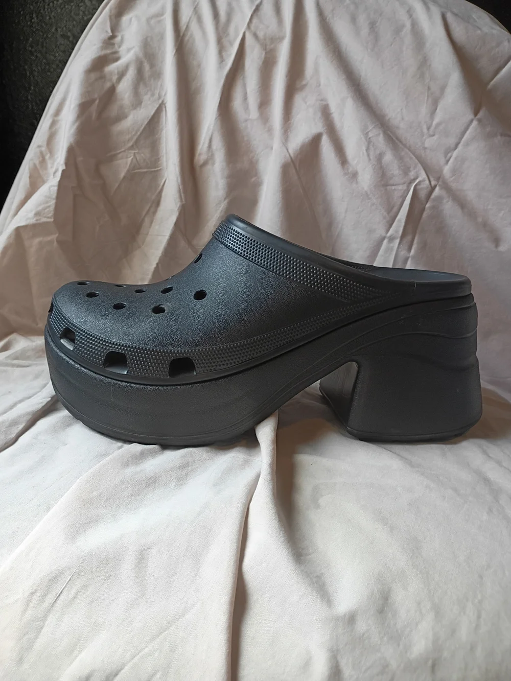 CROCS Black Platform Clog Heels